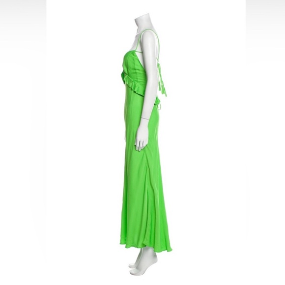 Farm Rio Lime Green Ruffle Midi Dress sz S - Picture 9 of 12